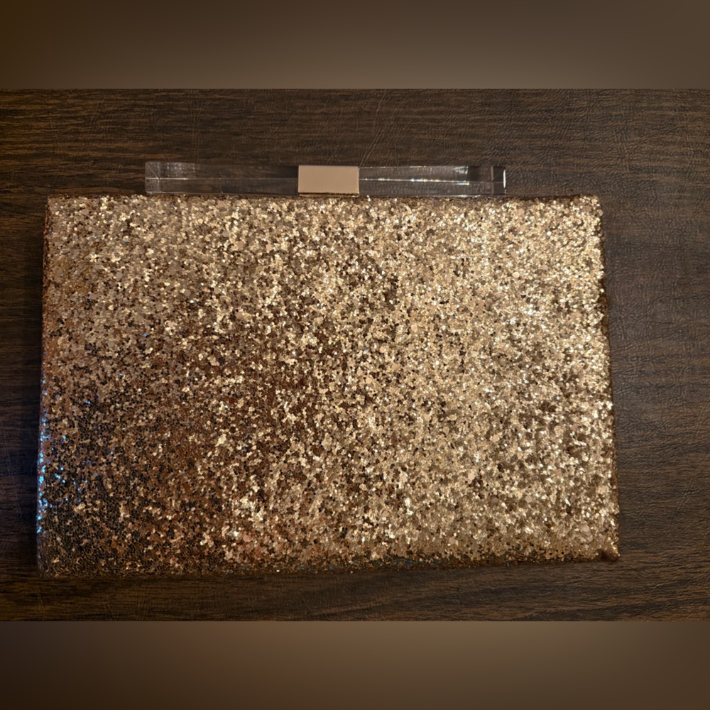Kate Spade Gold Glitter Clutch